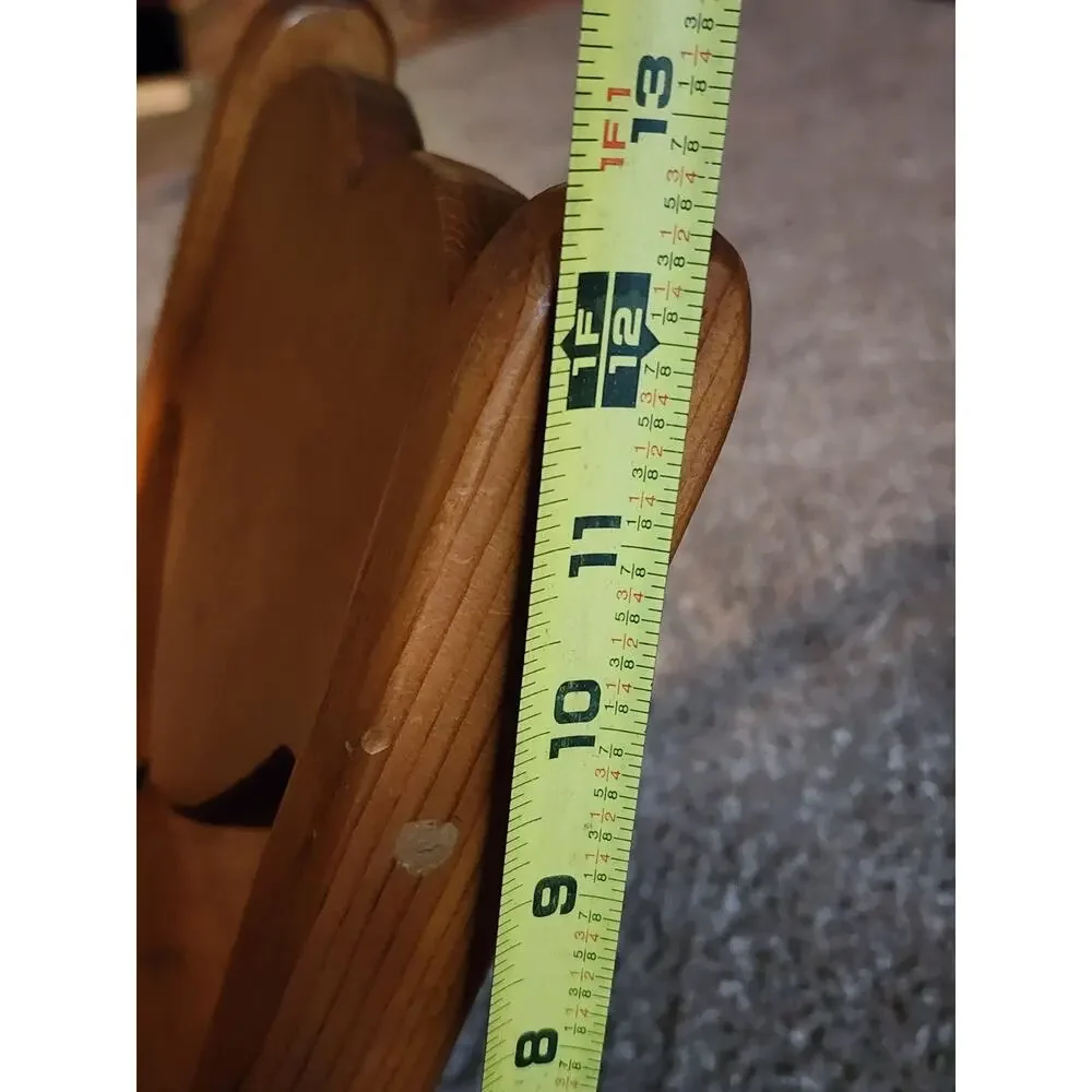 FOLDING Solid Wood Vtg Child Doll Rocking Chair Heart Shape Cottage Core Country
